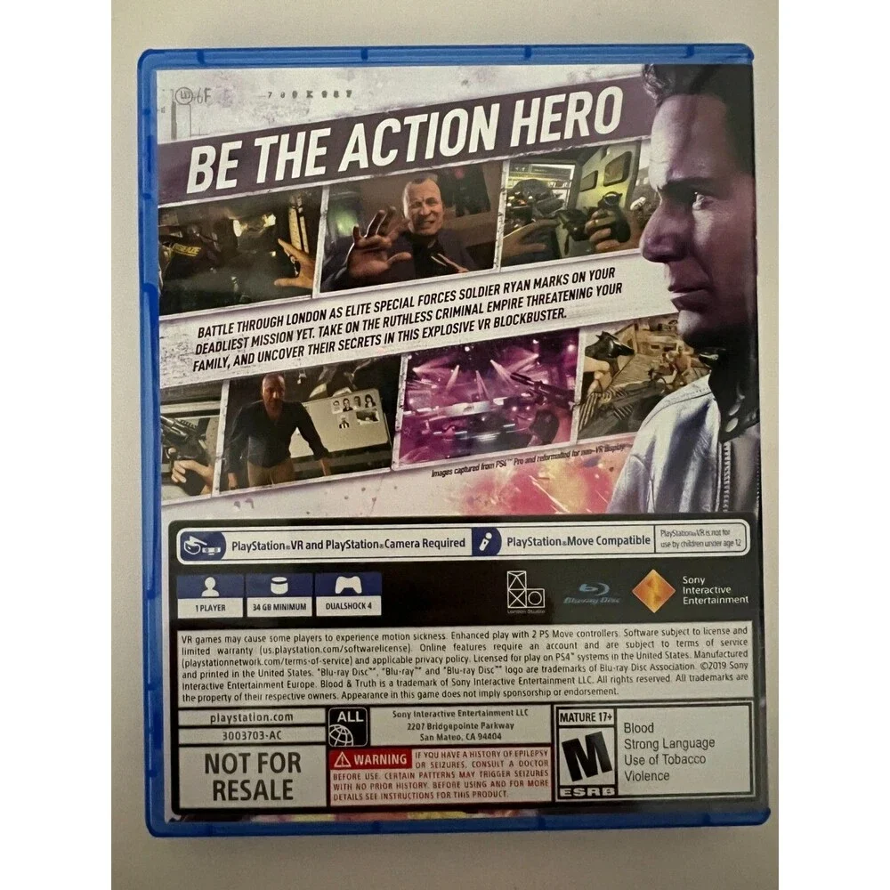 PS4 Game Blood and Truth Rated M